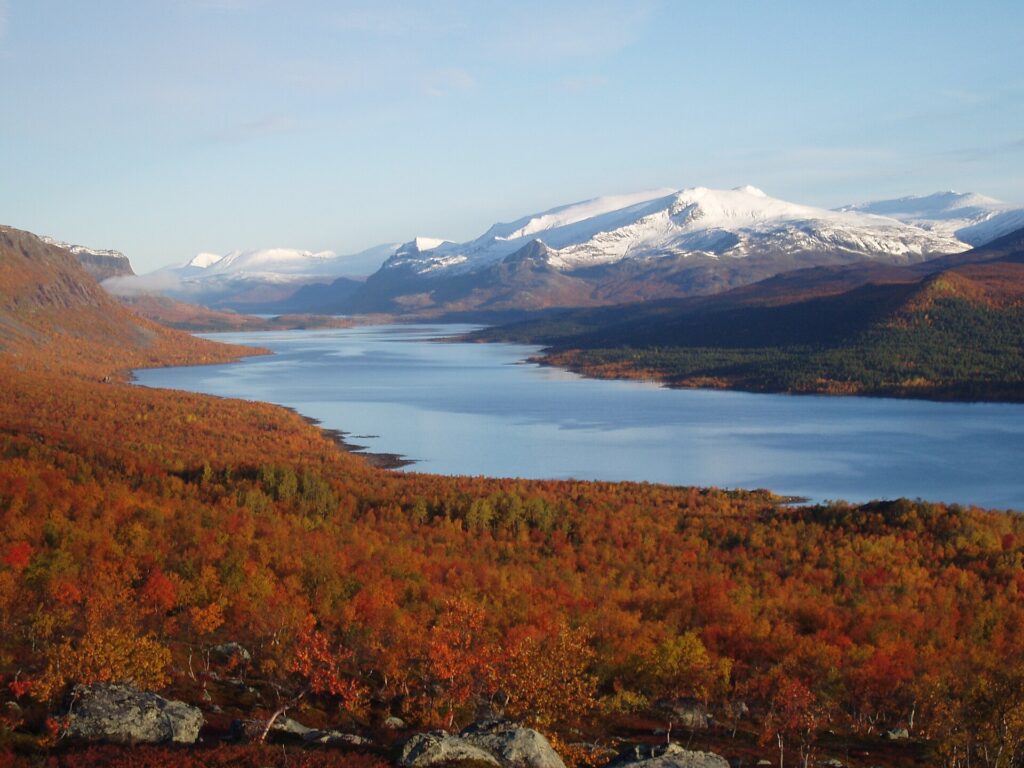 View of the Stora Sjöfallet National Park Sweden